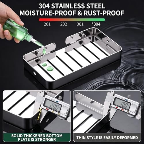 PureBox Shower Caddy 304 Stainless Steel 2 Pack 4.7x9 Bathroom Shelf - Image 3