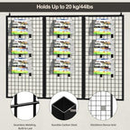 3pcs Grid Wall Panels Display Stand -Wire Grid Hanging Rack with 30 Hooks, Freely Assembled Art Display Panels/Workshop Wall Mount Storage Rack Garage Organization - Image 4