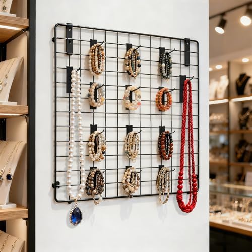 60 Pack Grid Wall Display Hooks, Metal Gridwall Accessories for Retail Stores, Trade Shows, Art and Craft Displays (Black, 10 Inch) - Image 7