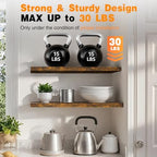 BAYKA Rustic Brown Floating Shelves 47.2in, Set of 2, Wall Mount Wood Shelf - Image 5