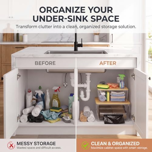 2-Pack Trash Bag Holder for Kitchen, Acrylic Trash Bag Dispenser - Image 5
