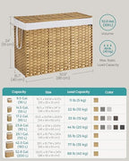 SONGMICS Laundry Hamper with Lid, 52.8 Gal (200 L) Synthetic Rattan,Foldable - Image 6