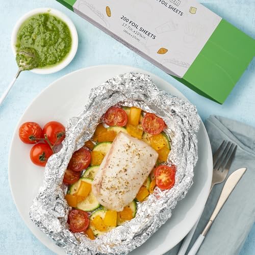 400 Sheets Heavy Duty Aluminum Foil Sheets, 10.75 × 17.7 inch/sheet, Precut Aluminum Foil Wraps, Pop-Up Interfolded Foil Sheets for Storing Food, Baking, Grilling, Roasting or Cooking - Image 4