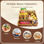 Drawer Organizers- Plastic Rattan Storage Trays for Bedroom, Bathroom, Kitchen, Office, Handwoven organizer, Waterproof and Easy Clean, 1 Set, Natural Color - Image 2
