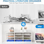 Mail Sorter Adjustable Countertop Mail Holder, Heavy Duty Literature Organizer, Student Mailbox for Classroom, Desktop Bill Paper Organizer for Office Home School, 12 Compartments, White - Image 3