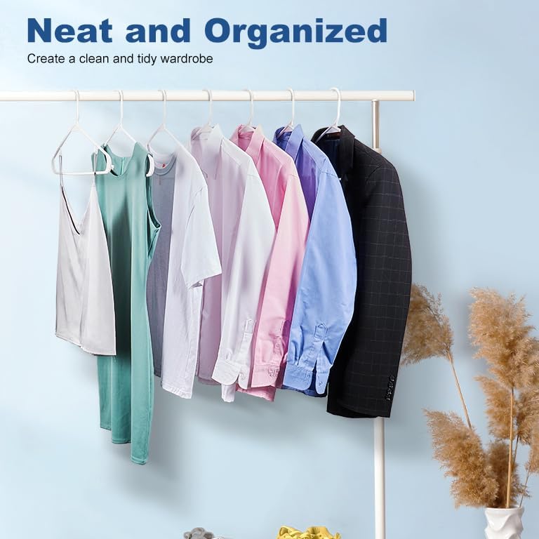 HOUSE DAY White Plastic Hangers 500 Pack, Slim Space-Saving Clothes Hangers - Image 3