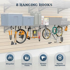 Jusgym 2 Pack Wall Mounted Garage Shelving with 8 Hooks, 1.5x4ft, 500lbs - Image 4