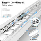 TISTAYA Full Metal Under Sink Organizer, Pull Out Cabinet Organizers and Storage, Silk-Smooth Sliding Drawer for Kitchen, Bathroom, Pantry, Cabinet, Closet (White, 2 Pack) - Image 3