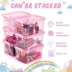 Wenqik 6 Pack Colorful Plastic Storage Bins with Lids, Pink - Image 4