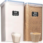2 PC (8.5L / 287 Oz) Extra Large Pantry Flour Sugar Storage Containers Set by WhiteFeather