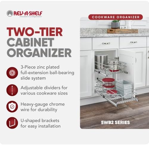 Rev-A-Shelf Pullout Organizer for Cabinets, Min Opening Width of 11.5" - Image 5