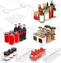 Clear Plastic Storage Bins 8 Pack - Pantry Organizers and Storage, Fridge Organizer Containers for Kitchen, Cabinet, Freezer, Bathroom, Clost, Home Organization by SKTKSE