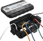 Flemoon Large Outdoor Electrical Box (12.5 x 8.5 x 5 inch), IP54 Waterproof Extension Cord Cover Weatherproof, Protect Outlet, Plug, Socket, Timer, Power Strip, Holiday Light Decoration, Black by FLEMOON