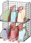 2 Pack Purse Organizer for Closet,Stackable Handbag Storage Holder by Sonyabecca