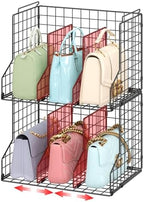 2 Pack Purse Organizer for Closet,Stackable Handbag Storage Holder by Sonyabecca