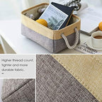 TheWarmHome Storage Bins for Organizing,Sturdy Storage Basket, Decorative Foldable Storage Baskets for Shelves Closet Toy (Gold&Grey Medium - 3 Pack 13.8L×9.8W×6.7H inch) - Image 6