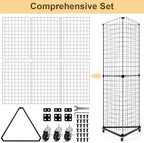GADFISH Triangular Gridwall Panel Display Stand, Black Triangle Wire Grid Tower with Base and Casters, 24" x 68" Rolling Grid Wall, Panel Stand for Home Organization, Retail, Trade Show, Vendor - Image 7