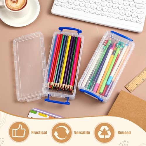 Gueevin 24 Pcs Pencil Box Clear Plastic Pencil Case, Blue - Image 5