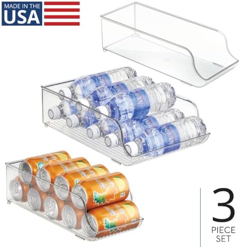 iDesign Water Bottle Organizer and Soda Can Dispenser for Refrigerator or Pantry - Set of 3 - Clear - Image 2