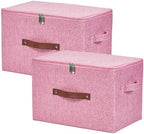 2PCS Storage Bins with Zipper Lids Decorative Lidded Basket Box by VinneGenzz