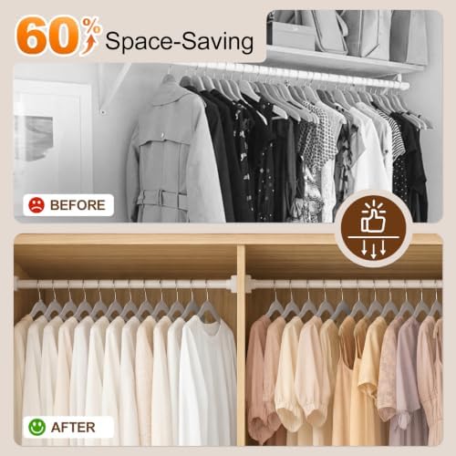 Velvet Shirt Hangers 50 Pack, No Shoulder Bumps for Clothes (Grey) - Image 3