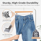 HOUSE DAY Wooden Pants Hangers with Clips, 100 Pack Skirt Hangers, Natural - Image 4