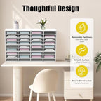 Literature Organizer, 36 Slots Compartments Mail Organizer, Literature Organizers for Office, Paper Shelves Classroom Mailbox, for Office Home School(White) - Image 4