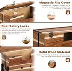 Extra Large Cable Management Box, 14.2-Inch Acacia Wood Cord Hider Box with Dual Locks and Magnetic Lid, Power Strip Cover and Cable Organizer for Desk, Floor, TV Wires and Home Office - Image 5