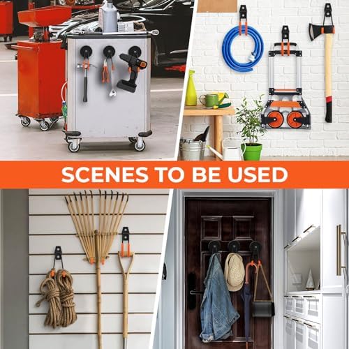 4Pcs Large Magnetic Hooks Heavy Duty Strong Magnet Hooks Heavy Duty Garage Storage Hook Utility Magnet Hooks for Garage Shelve Tool Cart Garden Tools Magnetic Hanger Holder Organization for Hanging - Image 5