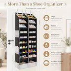 Criusia Over the Door Shoe Organizer, 20-30 Pairs Heavy-Duty Hanging Shoe Storage with Large Pockets, 10-Tier Door Shoe Rack with 4 Hooks for Sneakers Sandals Heels Boots (Black) - Image 7