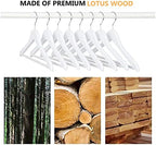Amber Home 20 Pack 15" White Wooden Clothes Hangers for Woman - Image 4