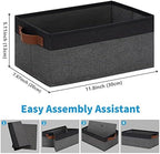 GhvyenntteS Small Fabric Storage Bins with Handles 6 Pack, 11.8" x 7.87" x 5.11" Storage Baskets for Shelves, Baskets for Organizing Clothes Underwear Socks Hats DVDs (Grey/Black) - Image 3