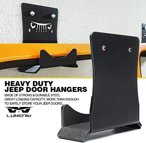 LUMENIX Heavy Duty Door Storage Hangers Bracket, Wall-Mounted Systems Kits Doors Holder Racks Compatible with 1956-2025 Jeep Wrangler CJ YJ TJ JK JKU JL JLU LJ JT (2 PCS, Animal Pattern) - Image 2