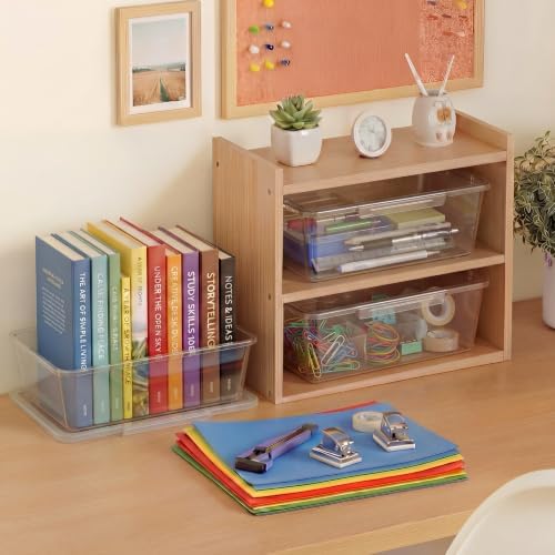 16 Pcs Classroom Storage Cubby Bins with Latching Lid,Clear - Image 6