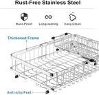 GSlife Large Capacity Dish Rack - Expandable 2-Piece Countertop Set, Silver - Image 6