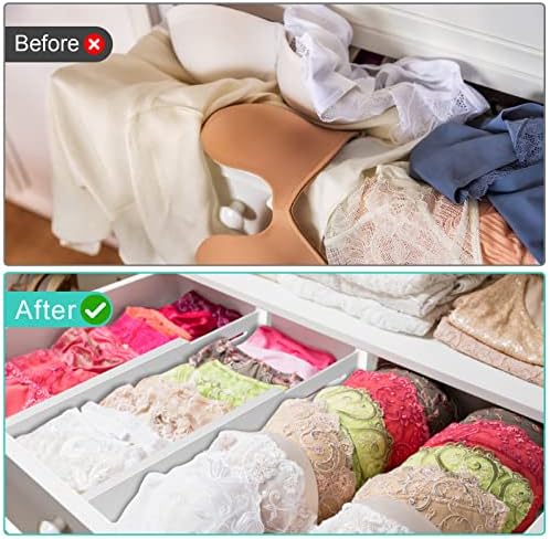 4 Pack Bamboo Drawer Dividers Organizer with Inserts 2.6'' High - Image 6