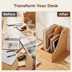 Bamboo File Folder Holder Book Holder Document Rack - Image 4