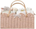 HBlife Baby Diaper Caddy, Paper Rope Storage Baskets Nursery Bin with Removable Divider, Portable Car Organizer for Diapers, Baby Shower Gifts, Newborn Essentials Must Haves by HBlife