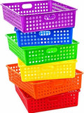 4E's Novelty 6 Pcs Colorful Plastic Classroom Storage Bins 13.75" X 10.25" for Organizing A4 Papers Trays, Turn In Containers Kids School Teachers Classroom Organization & Storage Supplies by 4EsNovelty