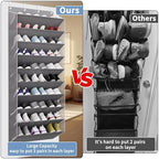 TAHAVICE 30 Pair Over the Door Shoe Organizer, Hanging Closet Shoe Storage - Image 3
