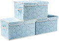 PRANDOM Large Stackable Storage Bins with Lids Fabric Decorative Storage Box Cubes Organizer Containers Baskets with Cover Handles Divider for Bedroom Closet Living Room 17.3x11.8x9.8 Inch 3 Pack by Prandom