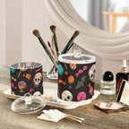 Halloween Skulls Lollipops Bats Qtip Holder Waterproof Dustproof Apothecary Jars with Lids For Bathroom Cotton Swabs Makeup Sponges Floss Picks Bath Salts 2 Pack - Image 5