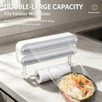 3-in-1 Magnetic Foil and Plastic Wrap Dispenser Organizer with Cutter，Wood - Image 4