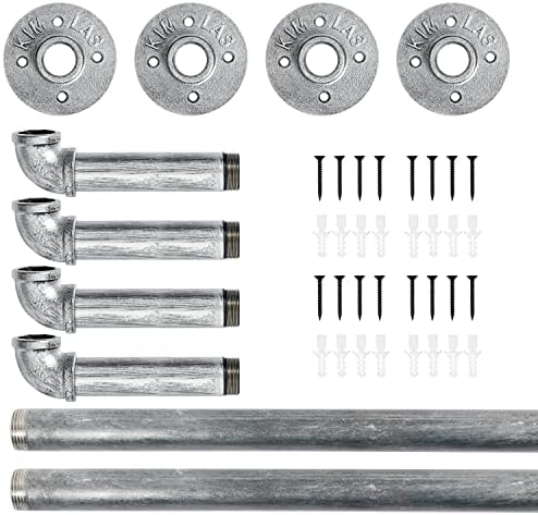 HouseAid Industrial Pipe Towel Rack, Farmhouse Bathroom Towel Storage Holder, Vintage Style Towel Organization, Wall Mounted, Antique Silver - Image 7