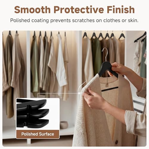 StorageWorks Wooden Coat Hangers, 30 Pack Wood Clothes Hanger for Closet - Image 5