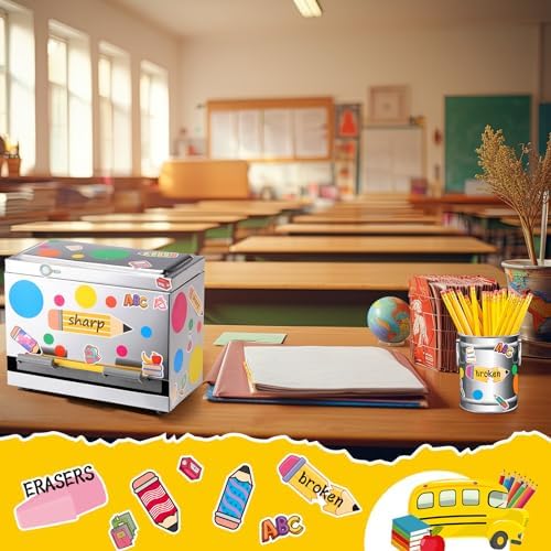 Mifoci 8 Pcs Pencil Dispenser for Classroom Stainless Steel, Silver - Image 5