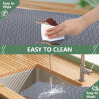 Shelf Liners, Non-Adhesive Drawer Liner, Waterproof & Oil-Proof Kitchen Cabinet Cupboard Liner Plastic EVA Material BPA Free Fridge Liner Mats Paper Protector for Shelves (Grey/16in x 240in) - Image 5