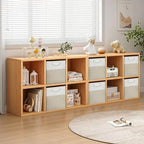 13x13 Storage Cube Bins 4Pack,Collapsible Cube Storage Organizer for Closet, Fabric Storage Box w/ Rope Handles, Foldable Storage Baskets for Shelves, Clothes,Closet Organization - White/Coffee - Image 7