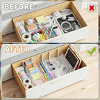 LETGO 8 Pack Drawer Dividers 6" High - Tall Acrylic Drawer Divider for Clothes, 12.3-18" Adjustable Dresser Deep Drawer Dividers,Expandable Dresser Separators for Kitchen Office Baby Clothing (8) - Image 2