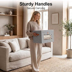 Yecaye 3 Pack Closet Storage Bins with Lid, Clothing Storage Bins, Grey - Image 5